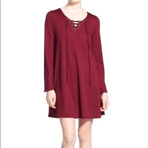 NWT Glamorous laceup bell sleeve swing dress large